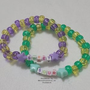 Handmade friendship bracelet / couples bracelet "Sweet & Sour" 💎 beaded kandi
